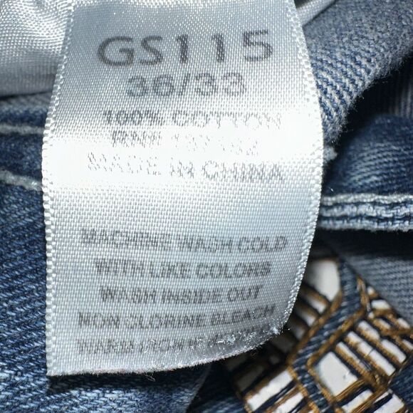 GS 115 Mens Size 36X33(actual Inseam 31) Bruce Slim Fit Thick Stitched Blue Jean - Picture 6 of 12